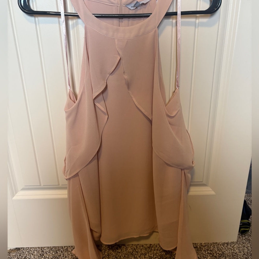 Naked Zebra Blush Pink open shoulder top